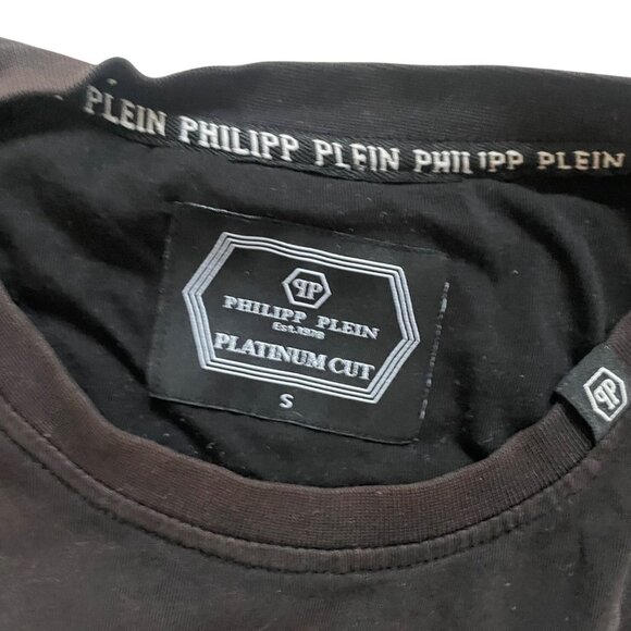 Philipp Plein Brown Platinum Cut Skull Graphic T-Shirt S - Picture 2 of 9